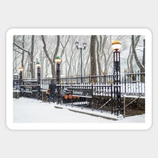 Bryant Park Subway and Snow Sticker